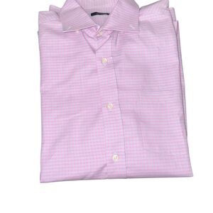 Turtleson Men's Pink Checkered Button-Down Shirt Size Medium
